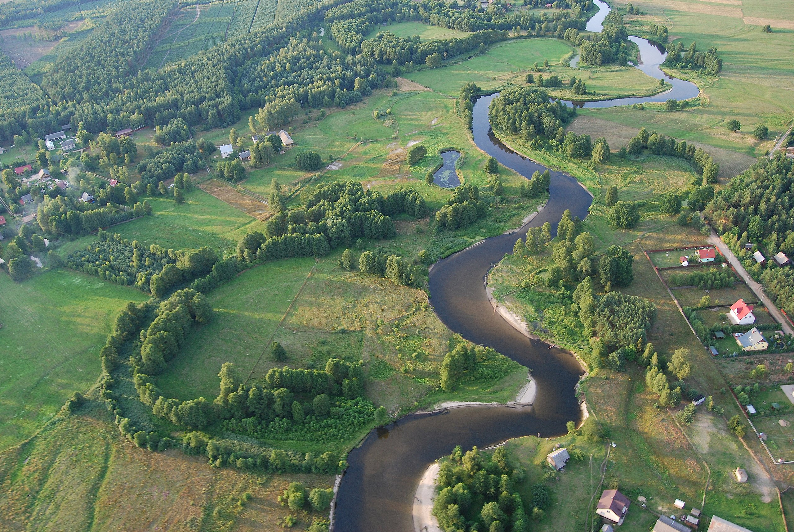 Rzeka Pisa z lotu ptaka
